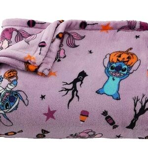 Purple Blanket with Stitch & Angel Halloween Print